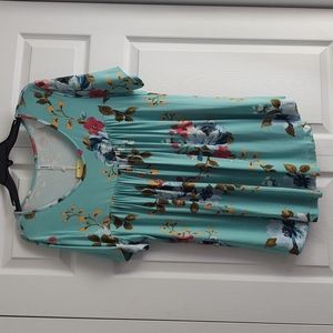 Longyuan Short Sleeve Floral Tunic Top - 2X - NWT